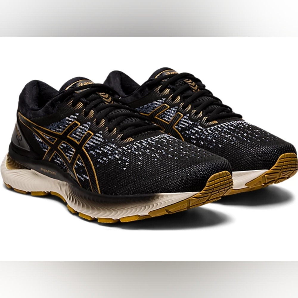 ASICS Black and Gold GEL-NIMBUS® 22 size 14 Mens